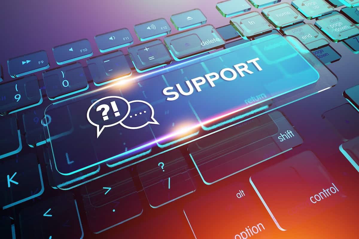 IT support specialist helping a client